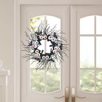 Хэллоуин жуткий глазные яблоки дверной венок круглый 20 дюймов праздничные принадлежности украшение подвесная гирлянда для