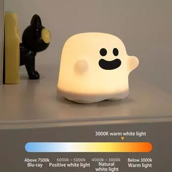 Хэллоуин Жуткий Ночной Светильник Сенсорное Управление Функция Памяти Мягкий Теплый Свет Без Мерцания 5W B