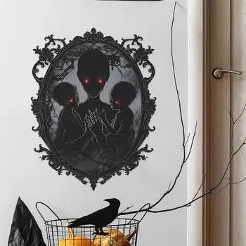 Хэллоуин жуткий призрак зеркало спальня крыльцо украшение дома декоративные настенные наклейки 39*50CM/fun-f182