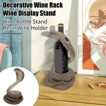 Хэллоуин Змея Держатель для бутылки вина Поддельная змея Фигурка из смолы Пивная бутылка Стенд для выставки товаров Домашний ресторан Бар Стол Украшение рабочего стола
