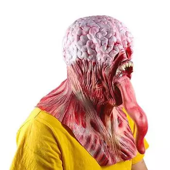 Хэллоуин Зомби Маска Ужас Большое Сердце Длинный Язык Взрыв Мозга Безликий Призрак Маска Зомби Ролевая Игра Хэллоуин Вечерние Украшения Long Tongue