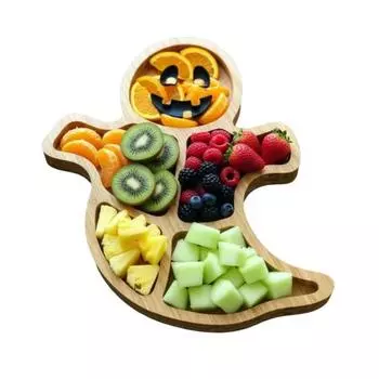 Хэллоуинская доска для закусок Деревянный сервировочный поднос со страшной тематикой Сыр S