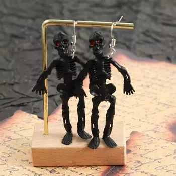 Хэллоуинская коллекция преувеличенных сережек с черепами из смолы имитирует глаза сексуального демона