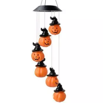 Хэллоуинская подвеска для вечеринки в саду с светодиодным подвесным светильником в виде скелета тыквы для украшения вечеринки в саду White