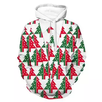 Хэллоуинская серия мужских и женских причудливых толстовок с капюшоном и 3D-печатью, топы больших размеров с длинными рукавами S