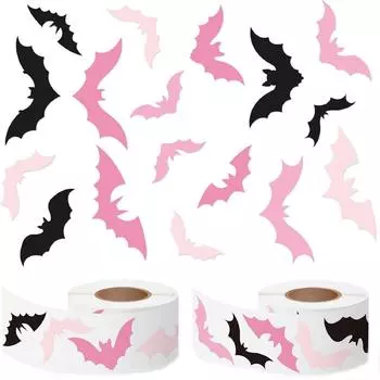Хэллоуинские наклейки в рулоне с летучими мышами One Size
