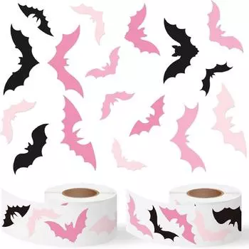 Хэллоуинские наклейки в рулоне с летучими мышами One Size