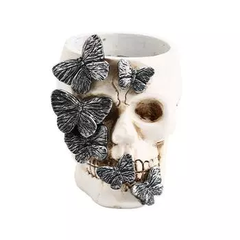 Хэллоуинские настольные украшения, Подставка для ручек в виде ужасной бабочки, Полимерный подсвечник, Украшения для стола для вечеринки One Size