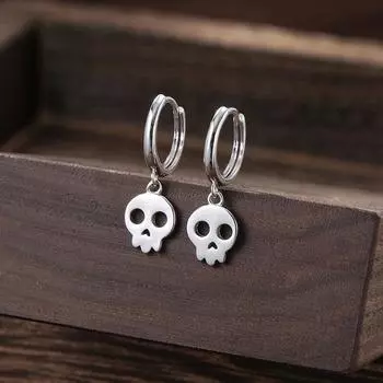 Хэллоуинские серьги-черепа для женщин, праздничные аксессуары, модные и персонализированные панк-серьги