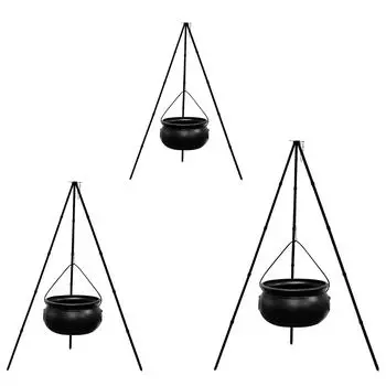 Хэллоуинский котел ведьмы с треногой, страшное ведро для конфет для лужайки, патио, двора 93 cm Tripod