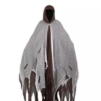 Хэллоуинский плащ с капюшоном для взрослых, средневековый плащ ведьмы/колдуна, унисекс, костюм призрака для косплея, костюм Крика для костюмированной вечеринки, косплея кофейный