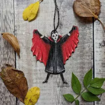 Halloween Acrylic Pendant Spooky Ghost Pumpkin Head Statue Rear-View Mirror Decoration for Car Window E