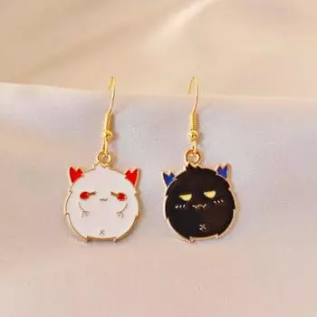 Halloween Asymmetrical Spider Web, Pumpkin, Bat, Imp Earrings, Female Creative Cartoon, Dark Animal Earrings