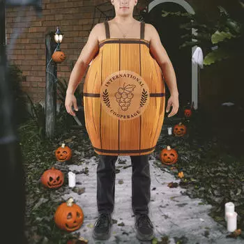 Halloween Barrel Costume Unique Cosplay Apparel for Role Playing Party
