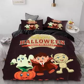 Halloween Bedding King/Queen,3D Cartoon Bedding set for Kids/baby/children Duvet Cover Set,Quilt/Blanket Cover Set Cute vampire 228*228 3pcs