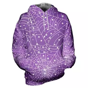 Популярная свободная толстовка с капюшоном на Хэллоуин с 3D-цифровой печатью для мужчин и женщин, модный спортивный хип-хоп-джемпер с длинными рукавами 5XL