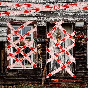 Halloween Blood Gauze Cloth Eco-friendly Scary Artificial Blood Bandage Warning Line Haunted House Decor Artificial Blood Gauze