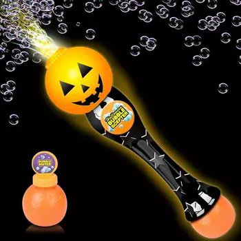 Halloween Bubble Wand, 14 Illuminating Bubble Wand for Kids, Halloween Light up Pumpkin Bubble Blower Wand