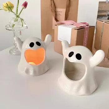 Halloween Candle Holder Ceramics Candlesticks Ghost Candelabra Decoration Creative Ashtrays Plant Vase Accessories Home Decor