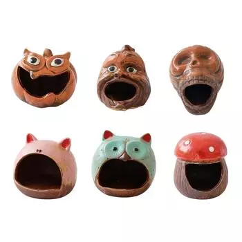 Halloween Candle Holder Cup Handmade Desktop Candlestick Decor Gothic Votive Candle Holder for Party Graveyard Decor