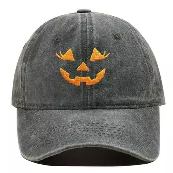 Halloween Cap Mens Womens Embroidered Distressed Adjustable Sun Hat Cotton Funny Hats One Size