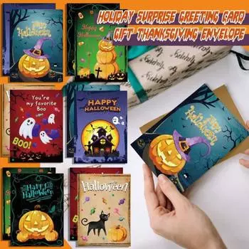 Halloween Cards Halloween Cards With Envelopes And Stickers Note Cards5*7 Inches One Size