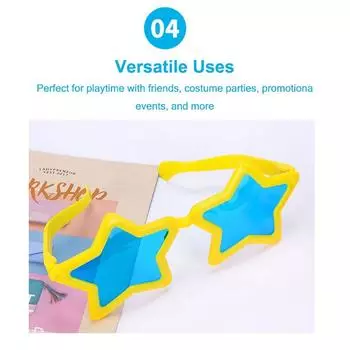 Halloween Carnivals Big Pentagram Glasses Novelty Colorful Star Shape Sunglasses Bar Dance Party Costume Glasses for Adults красный