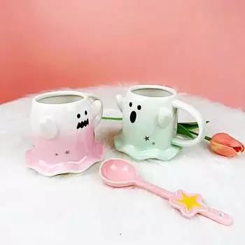Halloween Cartoon Mug Ghost Elf Ceramic Water Coffee Cup Milk Juice Novelty Halloween Gifts Mugs Novelty Personalized Gifts 301-400ml