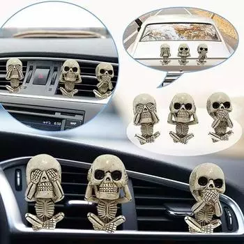 Halloween Cartoon Three Ghost Head Air Freshener Car Interior Decoration Accessories Air Conditioning Outlet Aromatherapist Clip белый