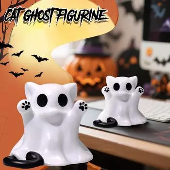 Halloween Cat Statue, Threatening Cat Figurine, Cat Decoration Figurine, Halloween Decoration, Cute Figurine Gift One Size белый