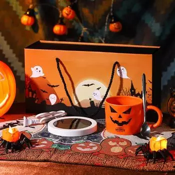 Halloween Ceramic Constant Thermos Cup Souvenir Pumpkin Water Cup High value Mug Gift Box Cute Fun Cup Gift 301-400ml