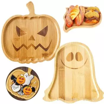 Halloween Charcuterie Board Pumpkin Ghost Serving Trays Bamboo Appetizer Boards Snacks Serving Platters for Home Party Supplies тыква