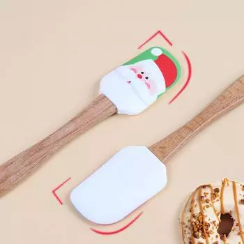 Halloween Christmas Kitchen Baking Dessert Cake Spatula with Wooden Handle Silicone Cream Scraper Cakes Pastry Spatulas