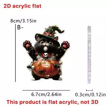 Halloween classic style hands-up carnival to celebrate small animals 2D flat acrylic holiday pendant 8cm