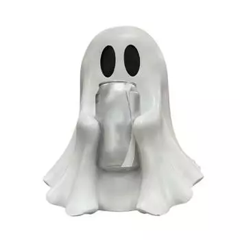 Halloween Coke Ghost Statue Cute Ghost Drink Holder Desktop Beverage Can Holder for Home Office Desk Decor S 1pc