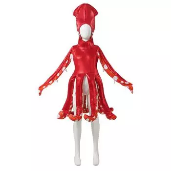 Halloween Cosplay Costume Squid Children Role Play Stage Performance Red Dress 110 Child