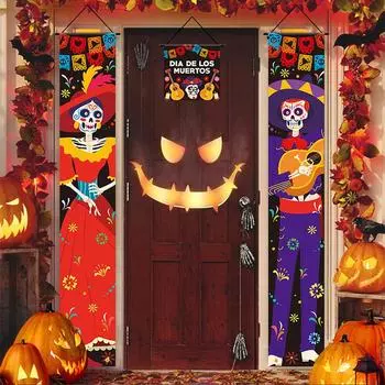 Halloween Couplet Set Of Three Halloween Decorations Skeleton Man Ambient Scene Decorations