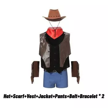 Halloween Cowboy Western Mens Adult Sexy Cosplay Bar Party Role Costume Playing XL