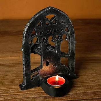 Halloween Crow Candle Holder Stand Resin Statue Photo Props Party Supplies Versatile
