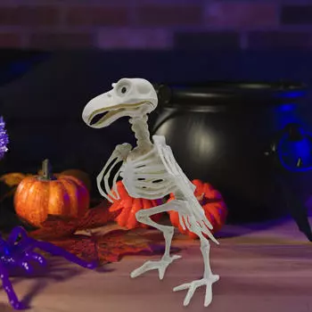 Halloween Crow Skeleton Decoration Ornament Simulation Scary Animal Bones Figurine for