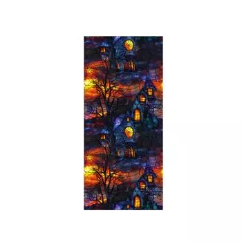 Halloween Crow Window Stickers Non Adhesive Window Flowers PVC Static Transparent Film Glass Stickers One Size