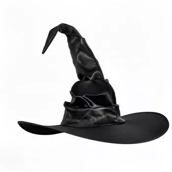 Halloween Curved Costume Hook Witch Hat With Curled Brim For Party Dress Up