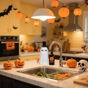Halloween Cute Vacuum Bottle Hand Dispenser - Reusable Liquid Hand Bottle. For Bathrooms And Kitchens. Enhances The One Size