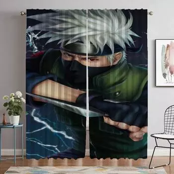Украшение на Хэллоуин Наруто кухонные шторы 2 шт. гостиная занавеска тюль для спальни перегородка домашний интерьер шторы W50xH70cmx2pcs-CL