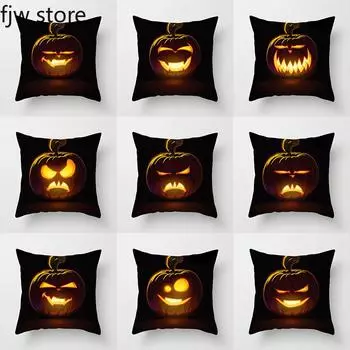 Halloween Decoration Pillowcase Pumpkin Ghost Face Party Sofa Office Car Cushion Cover Bedroom Home Decor 40x40cm