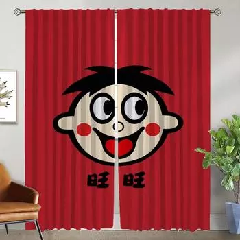 Halloween Decoration Wangwang Blackout Curtains for Living Room Window Curtain for Room 2 Panel Home Interior Curtains Partition W50xH70cmx2pcs-CL