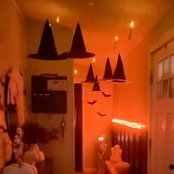 Halloween Decorations Hanging Witch Hat Skull Grim Reapers Ghost Hand Bat Horror Halloween Party Haunted House Props Outdoor