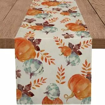Halloween Decorations Table Runner Pumpkin Spider Web Skull Dining Table Linen Cloth Cover Decor Horror Party Supplies