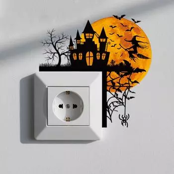 Halloween Door Corner Fireplace Decoration Horror Creepy Wall Sticker Outdoor Indoor Gift For Mom Grandma Kids One Size