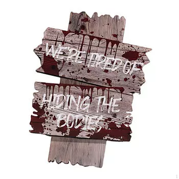 Halloween Door Sign, Scary Party Supplies, Horror Warning Bar Decoration for 22.7cmx30cm